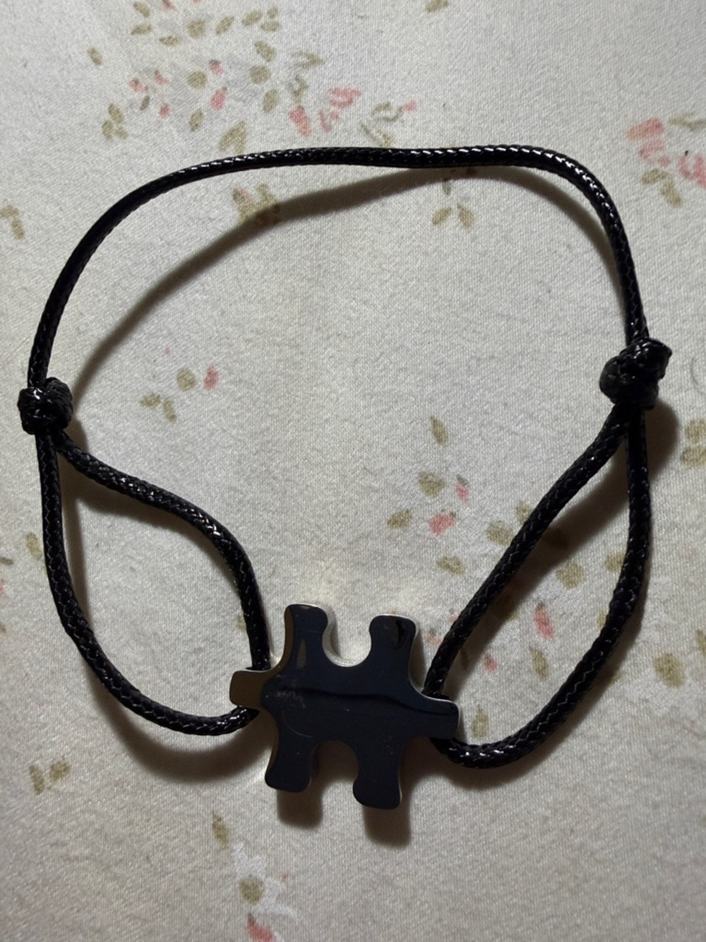 Plunder Black Puzzle Piece Cord Bracelet
